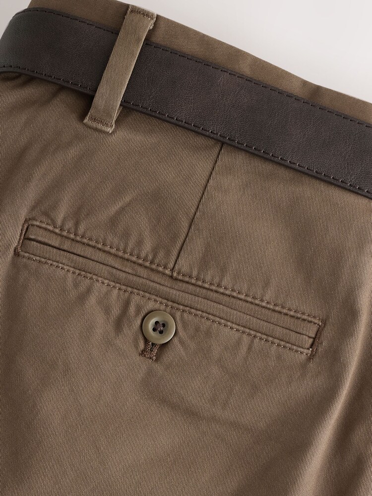 Tanfärgad Brun - Single Pleat Chino Trousers With Belt - Bild 4 av 4 Tanfärgad Brun - Single Pleat Chino Trousers With Belt - Bild 4 av 4