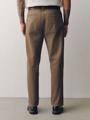 بني فاتح بني - بنطلون تشينو بطيّة واحدة مع حزام - صورة 5 من 11