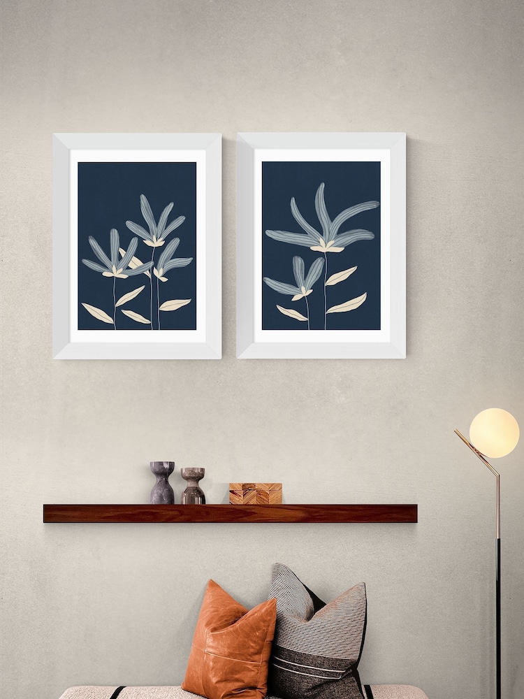 East End Prints Set of 2 White Flowers Wall Art Prints by Alisa Galitsyna - Image 1 of 2