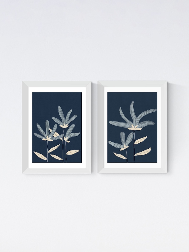 East End Prints Set of 2 White Flowers Wall Art Prints by Alisa Galitsyna - Image 2 of 2