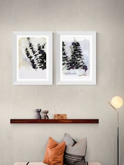 East End Prints Set of 2 White Eucalyptus Painting Wall Art Prints by Cartissi - Image 1 of 2