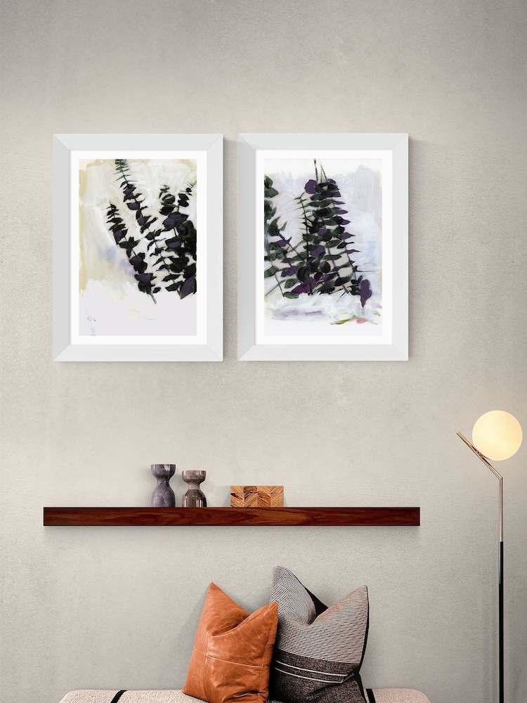 East End Prints Set of 2 White Eucalyptus Painting Wall Art Prints by Cartissi - Image 1 of 2