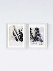 East End Prints Set of 2 White Eucalyptus Painting Wall Art Prints by Cartissi - Image 2 of 2