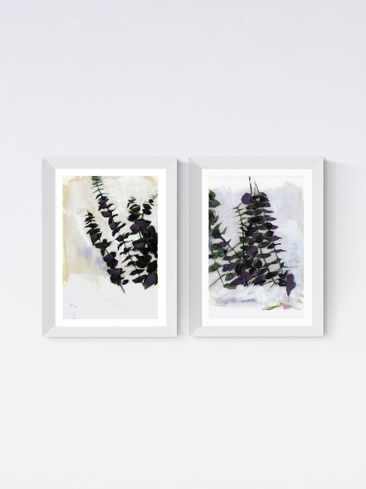 East End Prints Set of 2 White Eucalyptus Painting Wall Art Prints by Cartissi - Image 2 of 2
