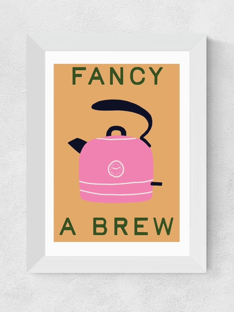 East End Prints White Fancy a Brew Wall Art Print by Emmy Lupin Studio - Image 2 of 3 East End Prints White Fancy a Brew Wall Art Print by Emmy Lupin Studio - Image 2 of 3