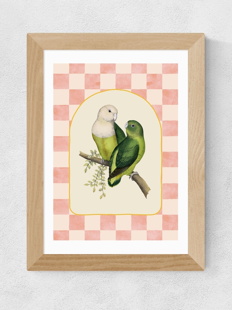 East End Prints Oak Check Out These Lovebirds Wall Art Print by Oh Fine Art - Image 2 of 3 East End Prints Oak Check Out These Lovebirds Wall Art Print by Oh Fine Art - Image 2 of 3