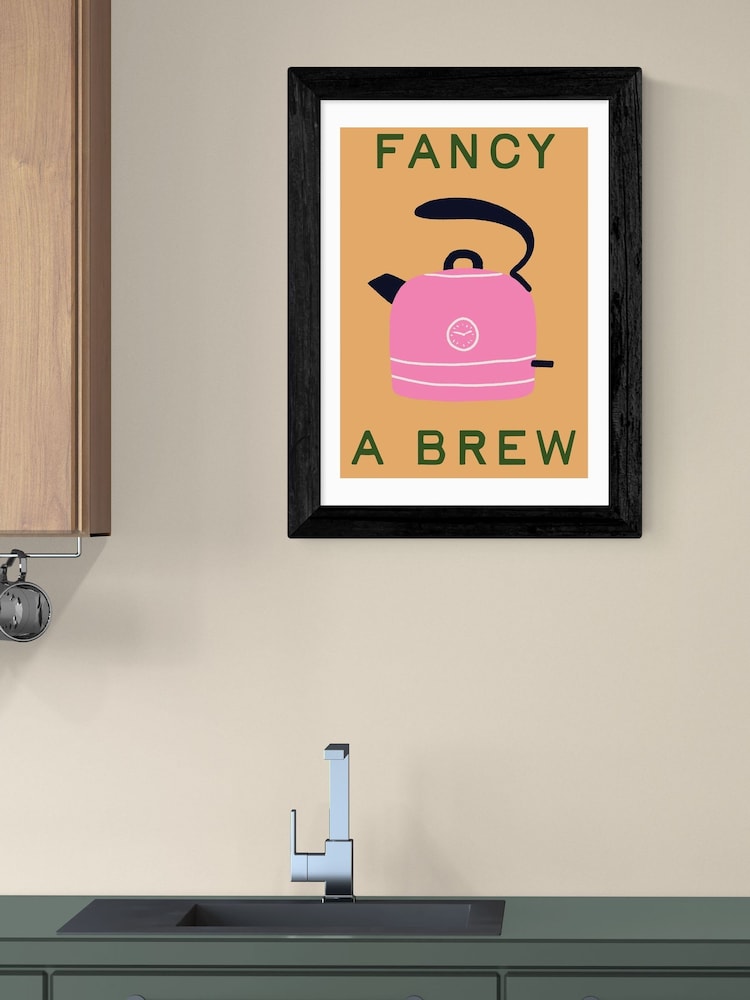 East End Prints Black Fancy a Brew Wall Art Print by Emmy Lupin Studio - Image 1 of 3 East End Prints Black Fancy a Brew Wall Art Print by Emmy Lupin Studio - Image 1 of 3