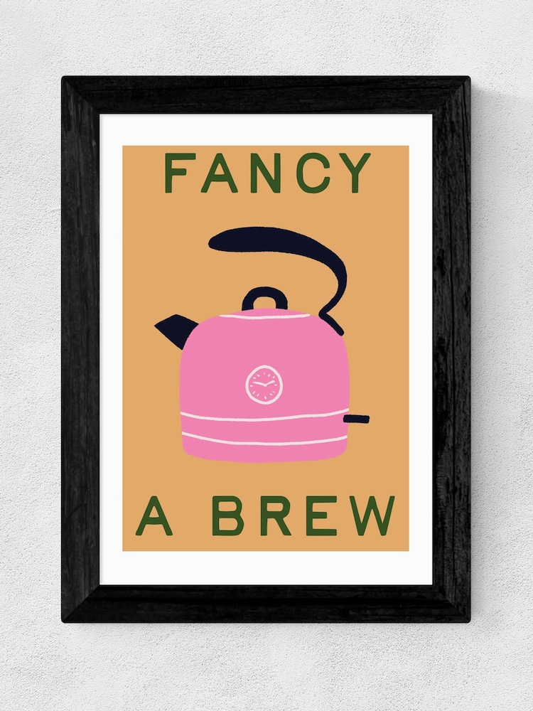 East End Prints Black Fancy a Brew Wall Art Print by Emmy Lupin Studio - Image 2 of 3