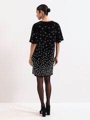 Phase Eight Black Petite Pennie Velvet Dress - Image 2 of 7