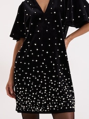 Phase Eight Black Petite Pennie Velvet Dress - Image 3 of 7