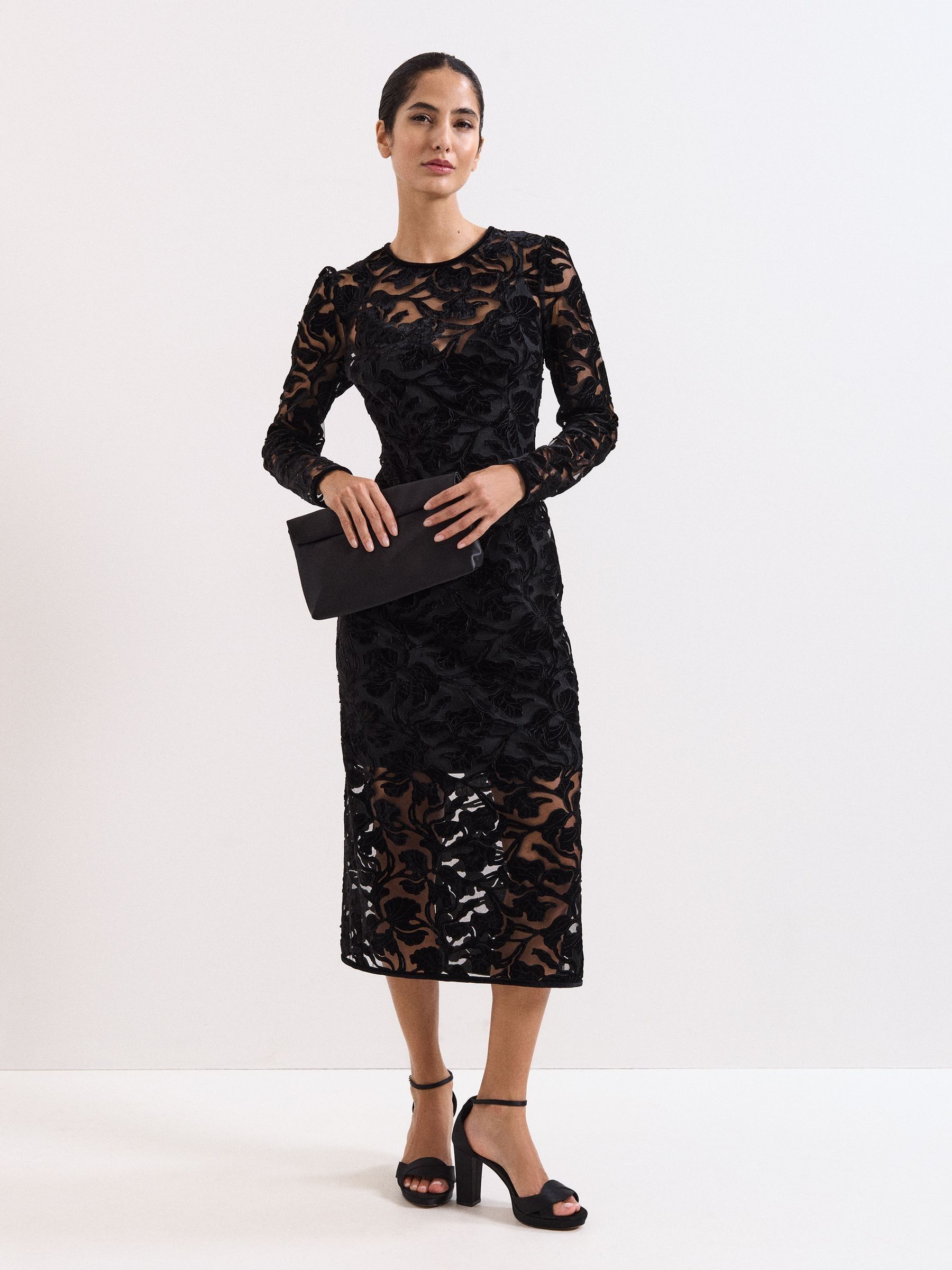 Buy Phase Eight Black Viktoria Midi Dress from Next USA
