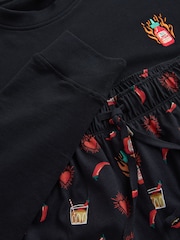 Black/Red Valentines Hot Sauce Pyjamas Set - Image 11 of 12