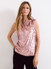 Phase Eight Pink Tasha Sequin Top - Image 2 of 7