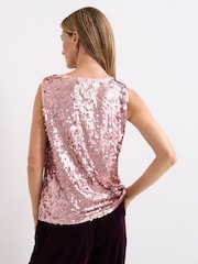 Phase Eight Pink Tasha Sequin Top - Image 3 of 7