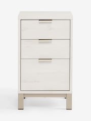White Bronx Oak Effect 3 Drawer Bedside Table - Image 7 of 9
