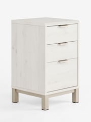 White Bronx Oak Effect 3 Drawer Bedside Table - Image 8 of 9