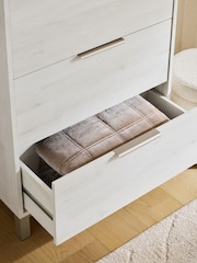 White Bronx Oak Effect 4 Drawer Tall Chest of Drawers - Image 3 of 8