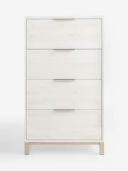White Bronx Oak Effect 4 Drawer Tall Chest of Drawers - Image 4 of 8