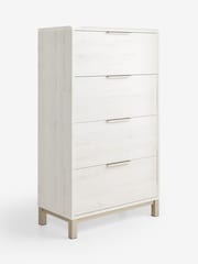 White Bronx Oak Effect 4 Drawer Tall Chest of Drawers - Image 6 of 8