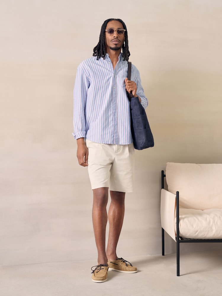 Blue/Pink Stripe Oxford Long Sleeve Shirt - Image 2 of 7