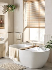 Brown Desert Oak Made To Measure 50mm Sunwood Fauxwood Venetian Blinds - Image 1 of 6