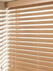 Brown Desert Oak Made To Measure 50mm Sunwood Fauxwood Venetian Blinds - Image 4 of 6