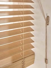 Brown Desert Oak Made To Measure 50mm Sunwood Fauxwood Venetian Blinds - Image 5 of 6