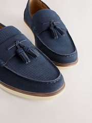 海軍藍 - 壓花流蘇樂福鞋 - 圖片 6，共 7