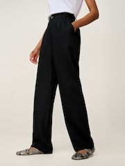 Omnes Black Cinnamon Stright Leg Tencel Trousers - Image 3 of 4