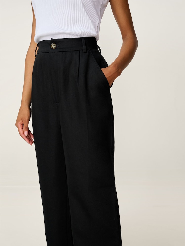 Omnes Black Cinnamon Stright Leg Tencel Trousers - Image 4 of 4 Omnes Black Cinnamon Stright Leg Tencel Trousers - Image 4 of 4