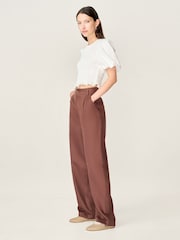 Omnes Brown Cinnamon Stright Leg Tencel Trousers - Image 2 of 4