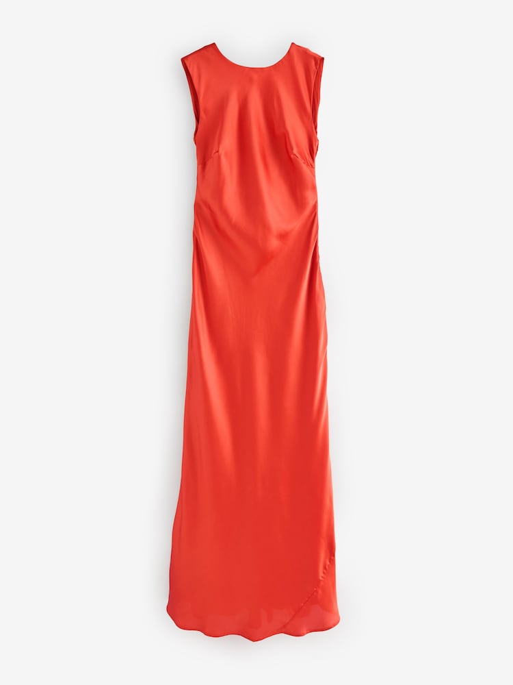 Omnes Orange Lara Maxi Sleeveless High-Neck Low-Back Dress - Image 1 of 1 Omnes Orange Lara Maxi Sleeveless High-Neck Low-Back Dress - Image 1 of 1