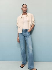 Mango Blue Fiona Flared Mid-Rise Jeans - Image 1 of 6