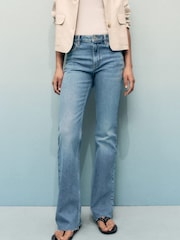 Mango Blue Fiona Flared Mid-Rise Jeans - Image 4 of 6