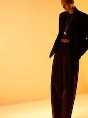 Mango Black Wool Mix Suit Trousers - Image 1 of 4