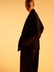 Mango Black Wool Mix Suit Trousers - Image 3 of 4