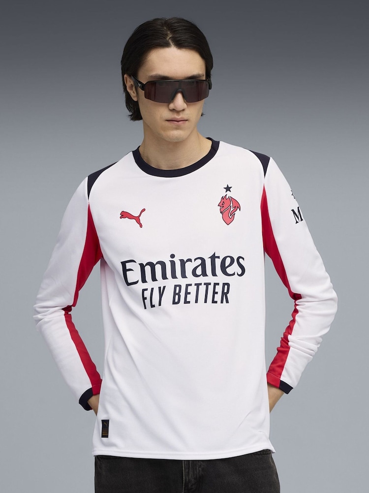 Puma White AC Milan 25/26 Long Sleeve Mens Away Jersey - Image 1 of 7