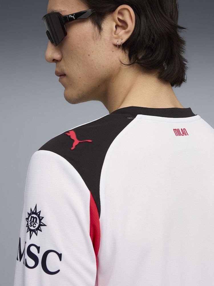 Puma White AC Milan 25/26 Long Sleeve Mens Away Jersey - Image 2 of 7