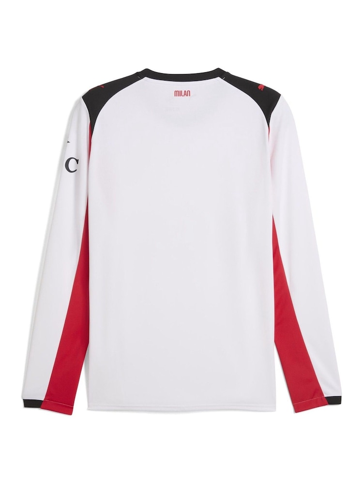 Puma White AC Milan 25/26 Long Sleeve Mens Away Jersey - Image 7 of 7