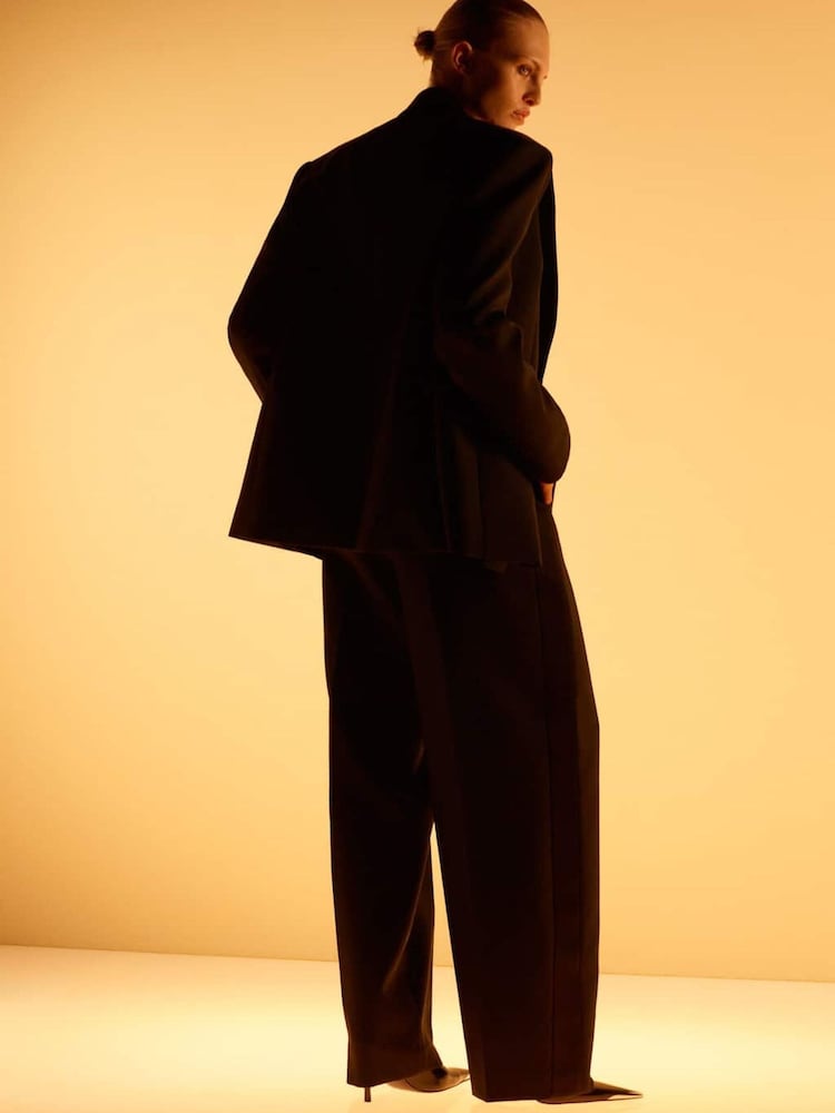 Mango Black Wool Mix Suit Blazer - Image 2 of 5 Mango Black Wool Mix Suit Blazer - Image 2 of 5