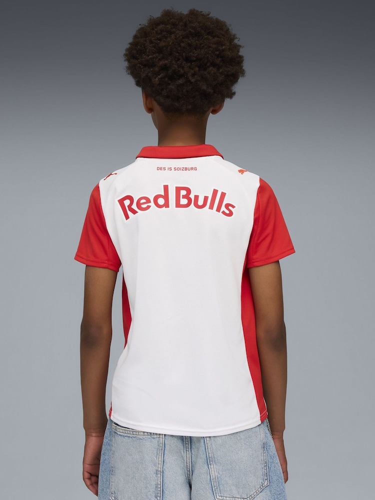 Puma White FC Red Bull Salzburg 25/26 Youth Boys Home Jersey - Image 2 of 4 Puma White FC Red Bull Salzburg 25/26 Youth Boys Home Jersey - Image 2 of 4
