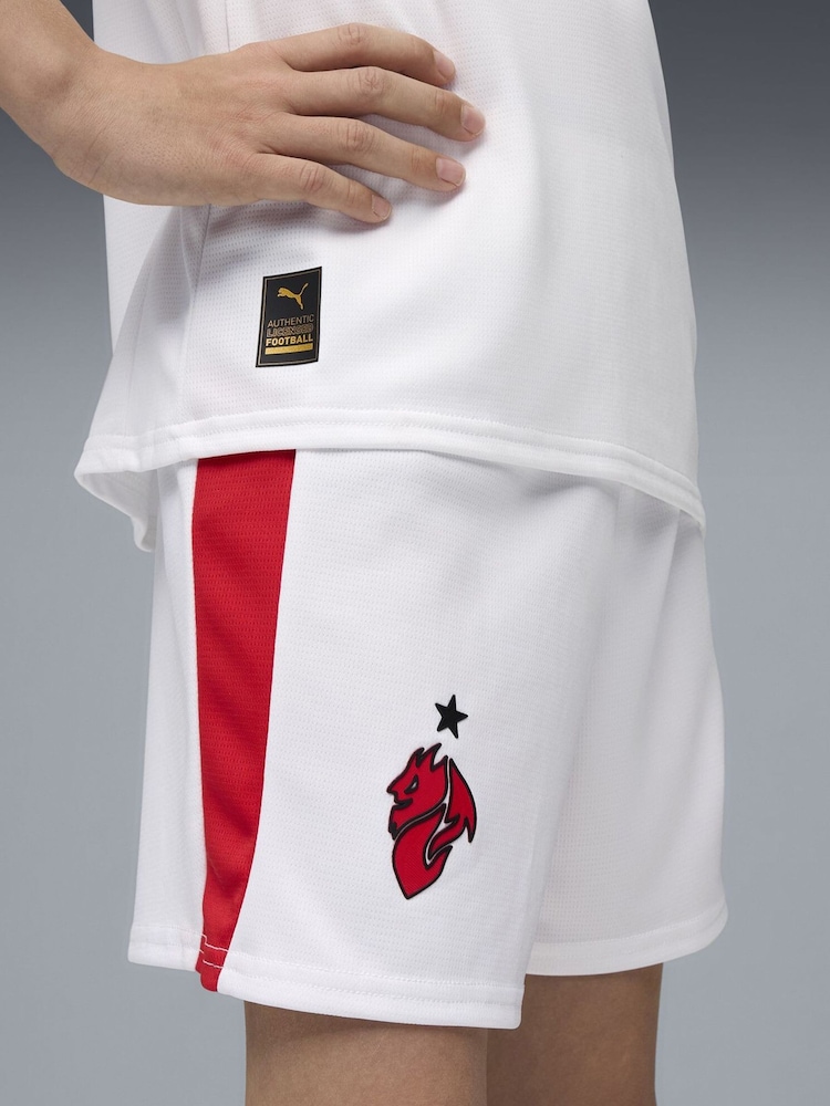 Puma White AC Milan 25/26 Youth Boys Shorts - Image 2 of 6 Puma White AC Milan 25/26 Youth Boys Shorts - Image 2 of 6