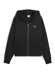 Puma Black Wardrobe Essentials Mens Boxy Full-Zip Hoodie - Image 4 of 5