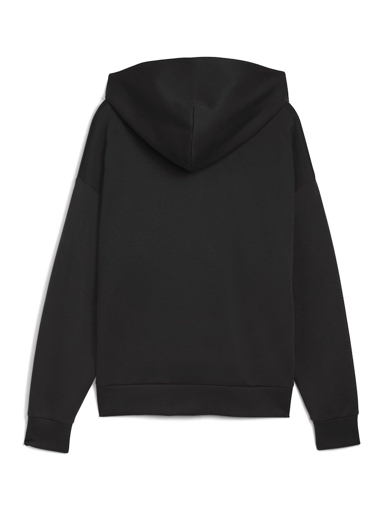 Puma Black Wardrobe Essentials Mens Boxy Full-Zip Hoodie - Image 5 of 5 Puma Black Wardrobe Essentials Mens Boxy Full-Zip Hoodie - Image 5 of 5