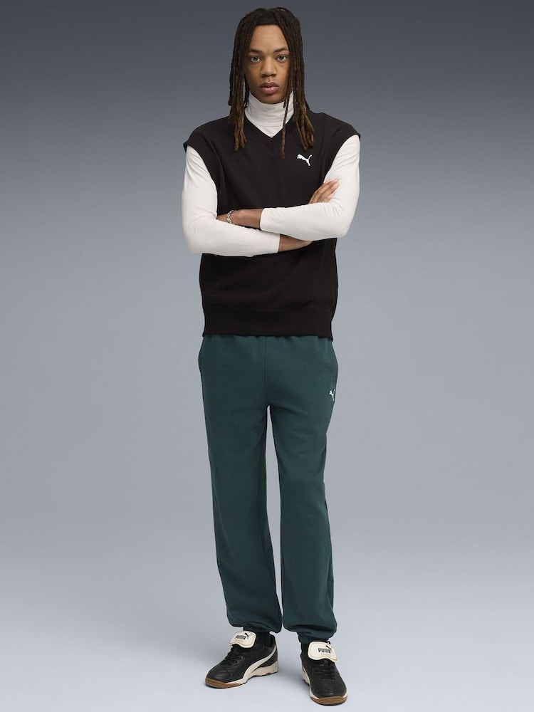 Puma Green Wardrobe Essentials Mens Relaxed Sweatpants - Image 1 of 5 Puma Green Wardrobe Essentials Mens Relaxed Sweatpants - Image 1 of 5
