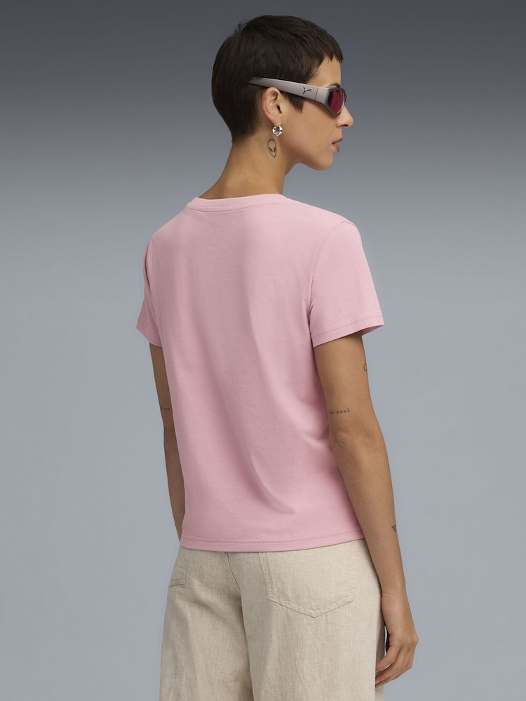 Puma Pink Wardrobe Essentials Womens Comfort T-Shirt - Image 2 of 5