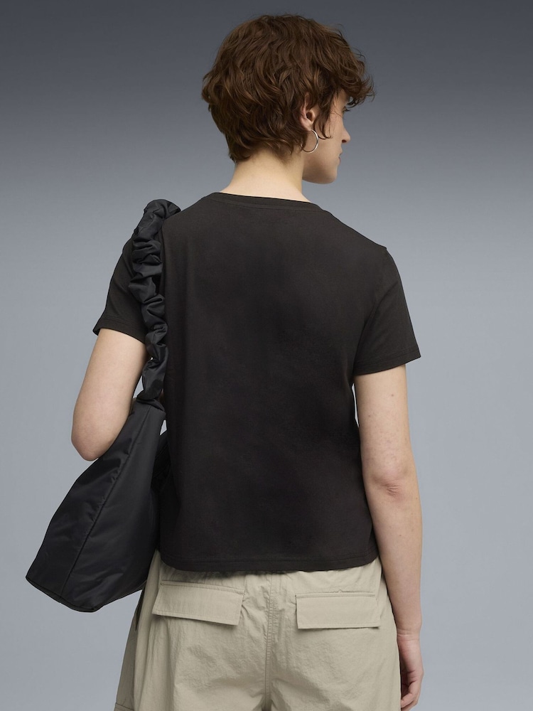 Puma Black Wardrobe Essentials Womens Comfort T-Shirt - Image 2 of 5 Puma Black Wardrobe Essentials Womens Comfort T-Shirt - Image 2 of 5