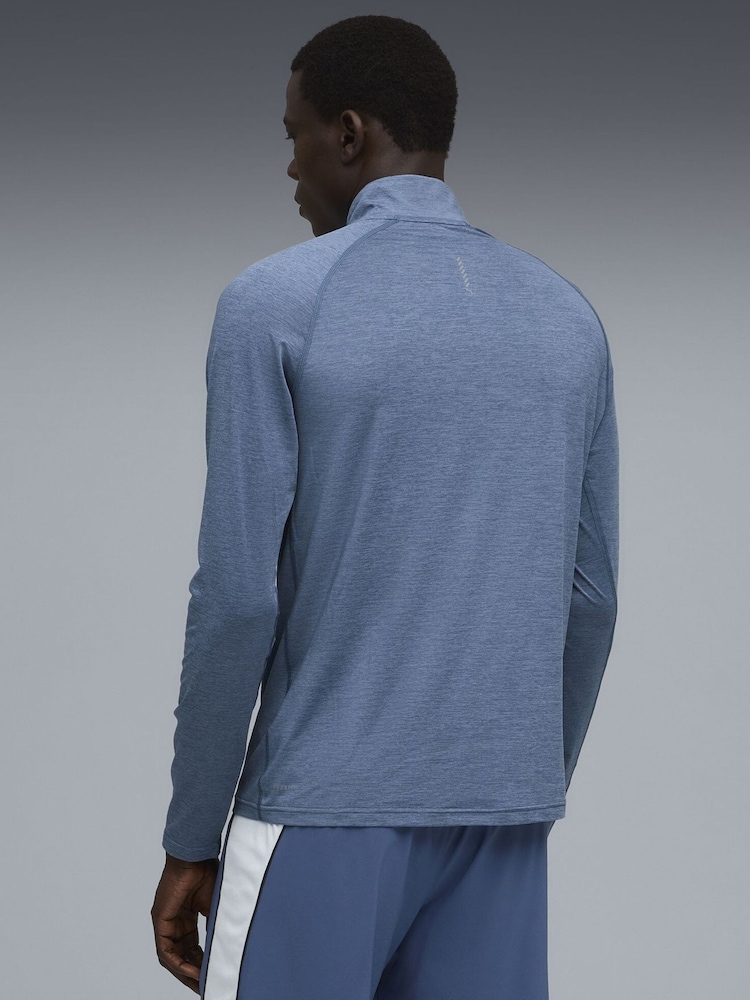 Puma Blue VELOCITY CLOUDSPUN Running Mens Quarter-Zip Top - Image 2 of 5