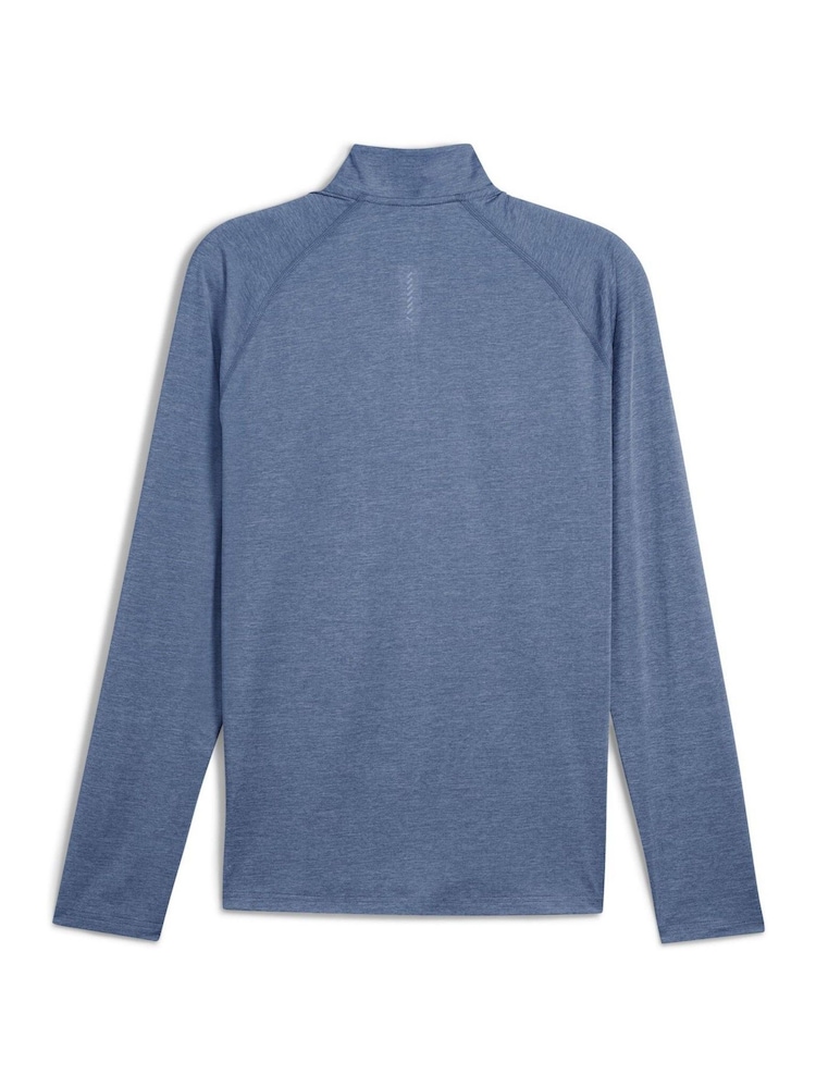 Puma Blue VELOCITY CLOUDSPUN Running Mens Quarter-Zip Top - Image 5 of 5