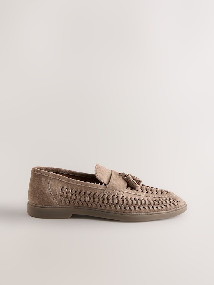 Stone Suede Weave Tassel Loafers - Image 2 of 5